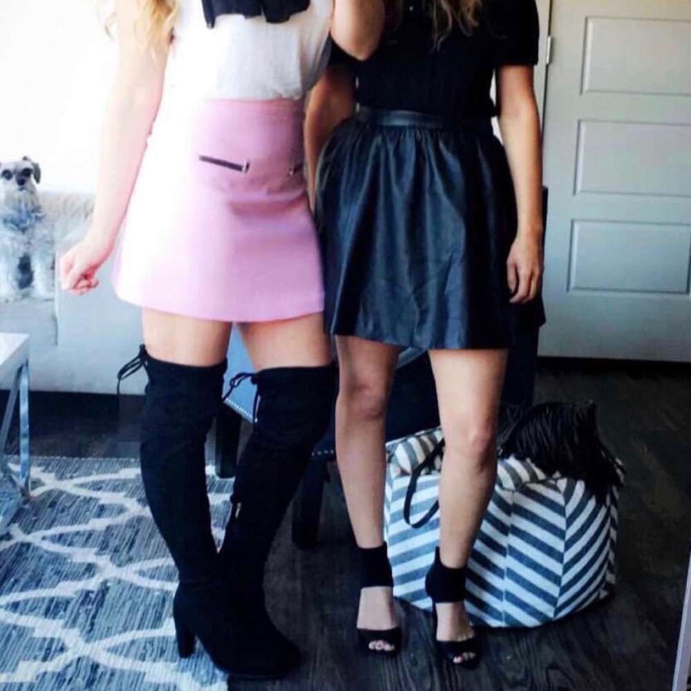 Thigh high black boots